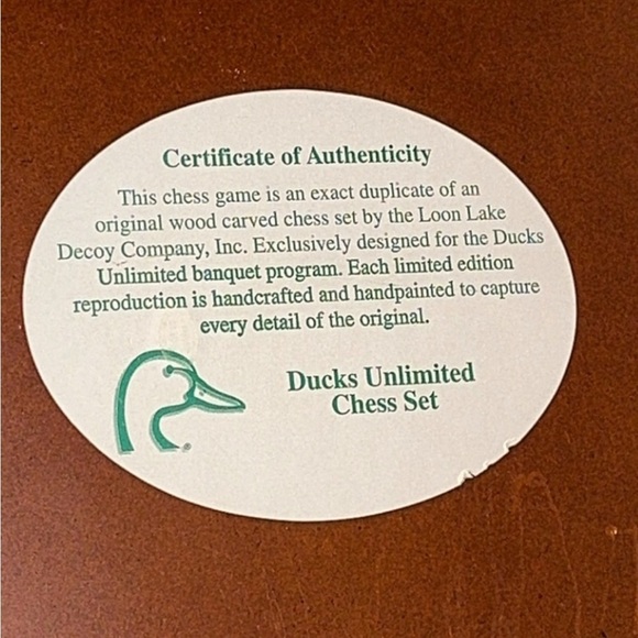 Ducks Unlimited Chess Set Waterfowl Hunters 2005/2006 Rare Vintage Collectors - Picture 8 of 8